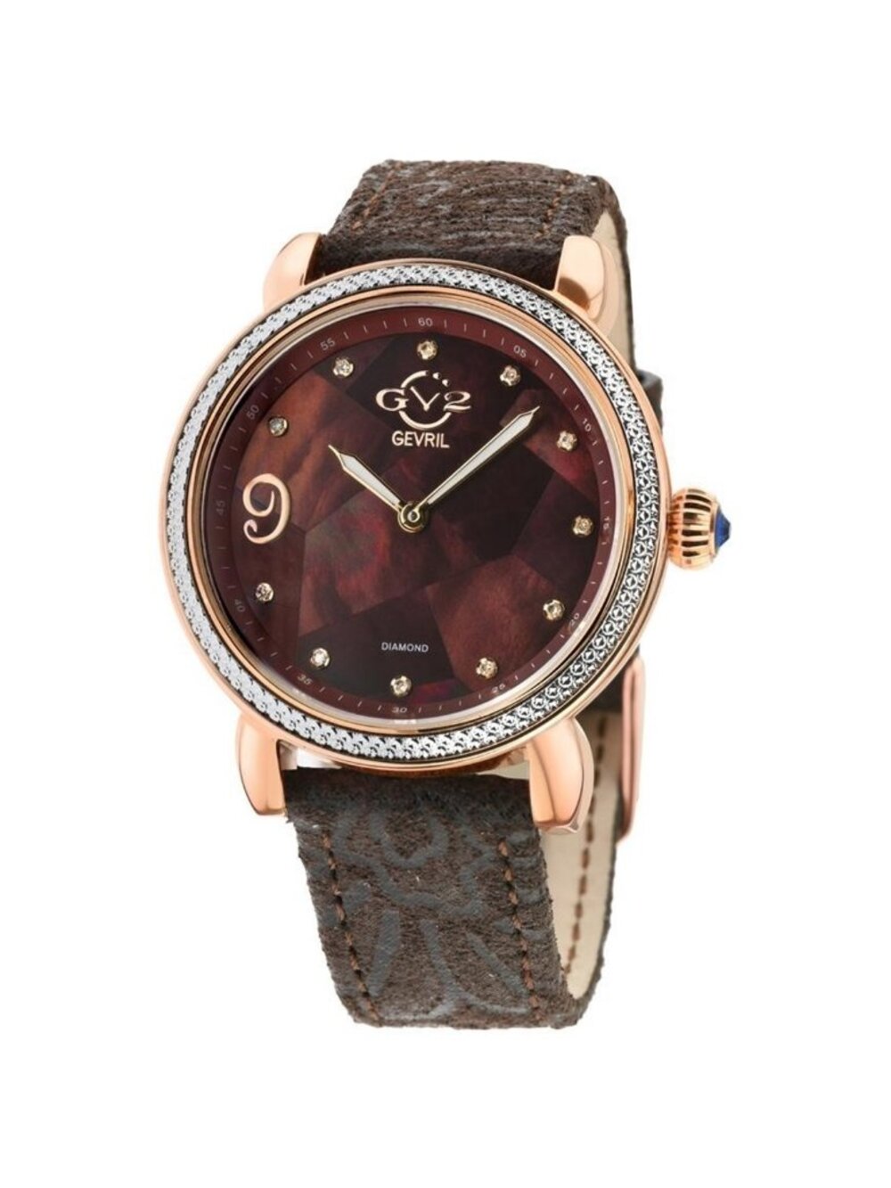NWT Gv2 By Gevril Ravenna Floral Quartz Diamond Mother of Pearl Dial Ladies Watc